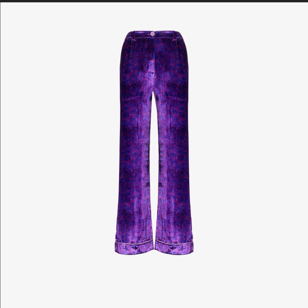 HELMSTEDT : silk velvet grapes pants